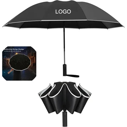 Folding Umbrella with Reflective Strips