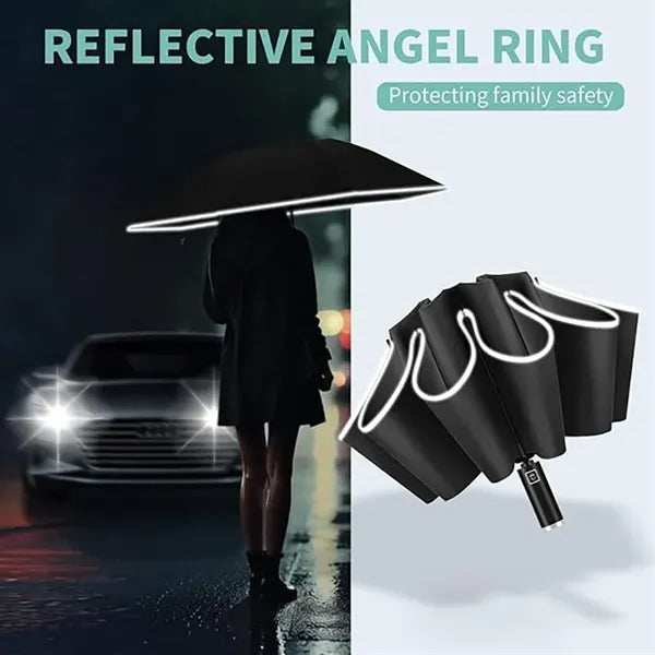 Folding Umbrella with Reflective Strips