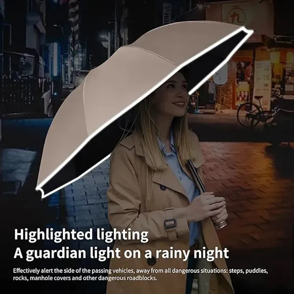 Folding Umbrella with Reflective Strips