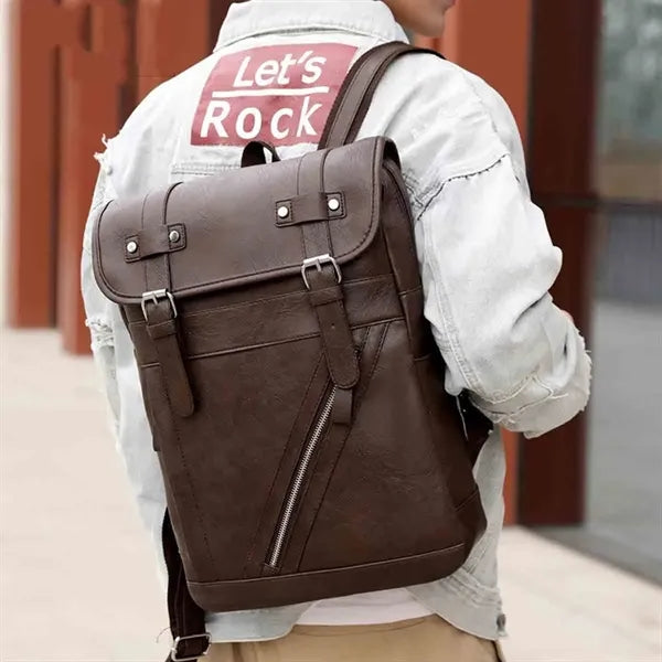 Retro PU Laptop Backpacks