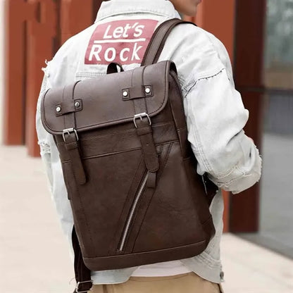Retro PU Laptop Backpacks