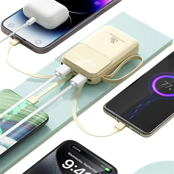 20000mAh Mini Built-in Cable Power Bank