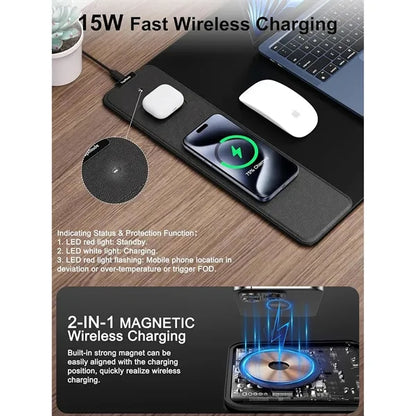 15W Extended Waterproof Wireless Fast Charging Mouse Pad