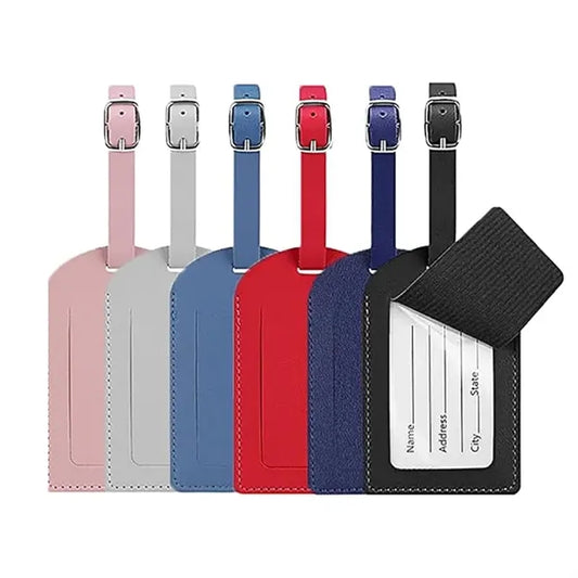 Adjustable Lanyard PU Boarding Pass Holder with Luggage Tag