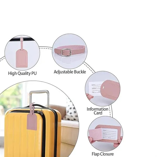 Adjustable Lanyard PU Boarding Pass Holder with Luggage Tag