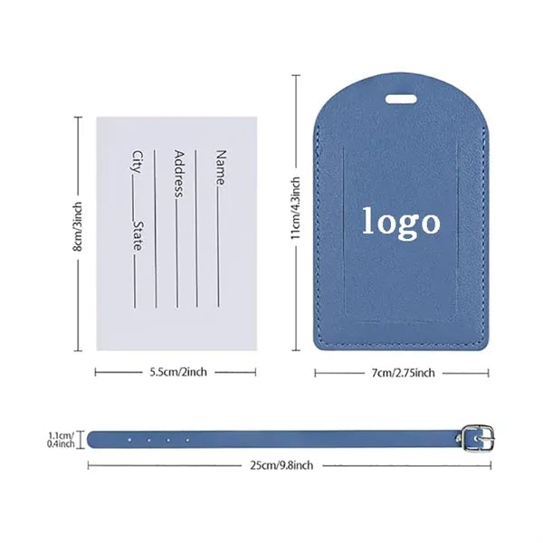 Adjustable Lanyard PU Boarding Pass Holder with Luggage Tag