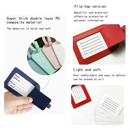 Adjustable Lanyard PU Boarding Pass Holder with Luggage Tag