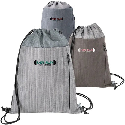 RejuVe MOTO Recycled Heather Drawstring Bag