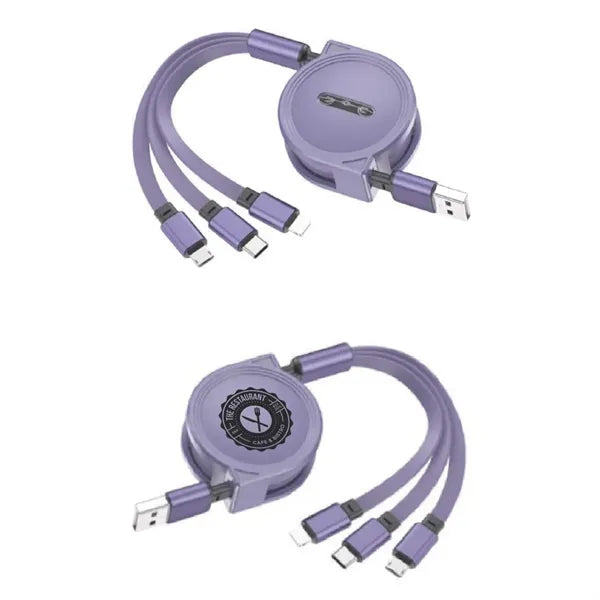 3-in-1 Retractable Cable for iPhone and Samsung