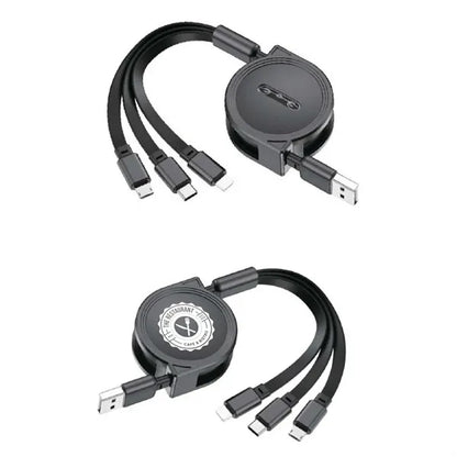 3-in-1 Retractable Cable for iPhone and Samsung