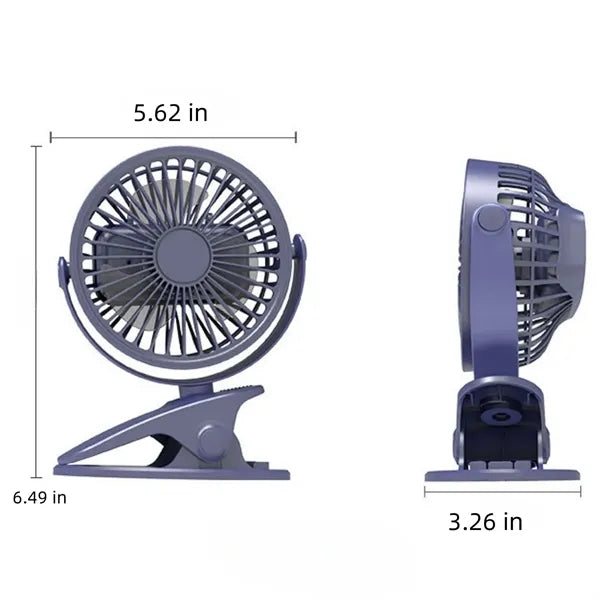 Mini Clip-On USB Rechargeable Desktop  Portable Fans