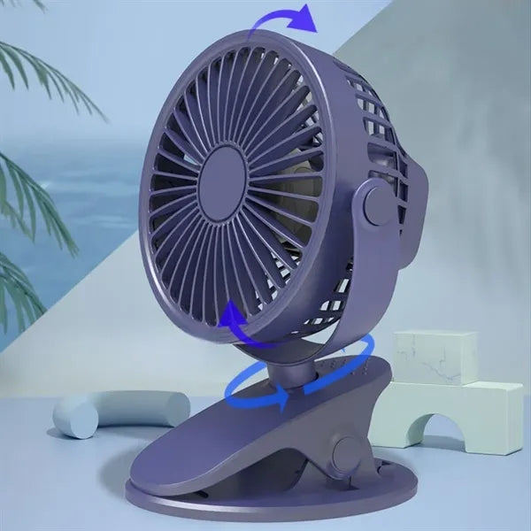 Mini Clip-On USB Rechargeable Desktop  Portable Fans