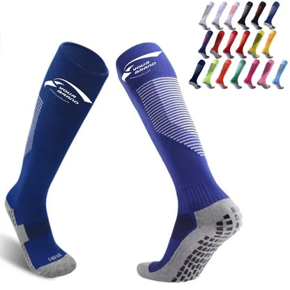 Sport Custom Anti Slip Knee High Athletic Football Socks