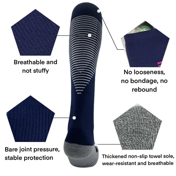 Sport Custom Anti Slip Knee High Athletic Football Socks