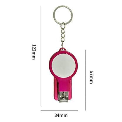 Versatile Nail Clippers Mirror  Keychain Black Tool Pens
