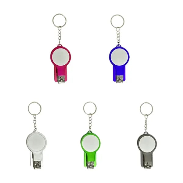 Versatile Nail Clippers Mirror  Keychain Black Tool Pens