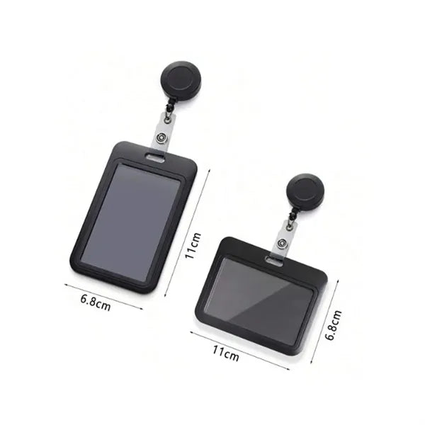 Retractable Hard Plastic ID Badge Holder with Lanyard