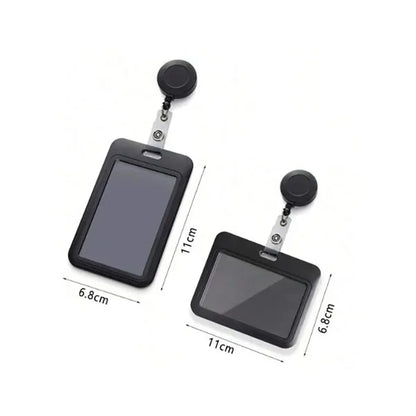 Retractable Hard Plastic ID Badge Holder with Lanyard
