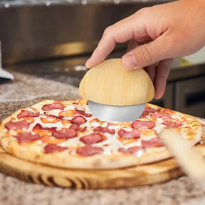 Bamboo Pizza Cutter with Rolling Blade
