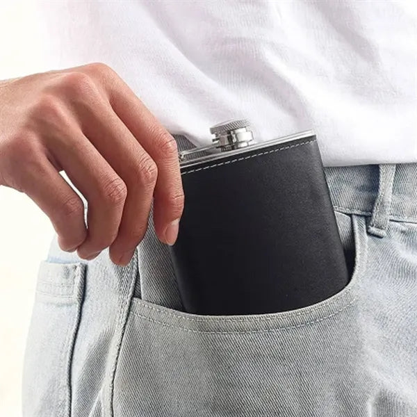 8 oz. Stainless Steel  Portable Flask with Funnel