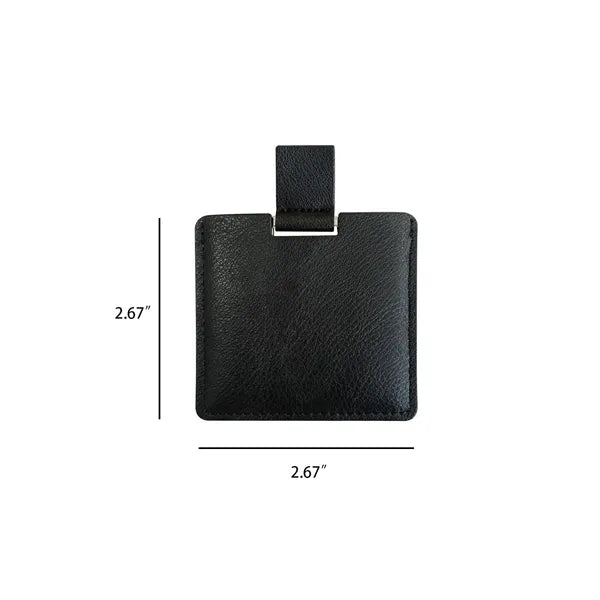 Compact Stainless Steel Makeup Mirror with PU Leather Case
