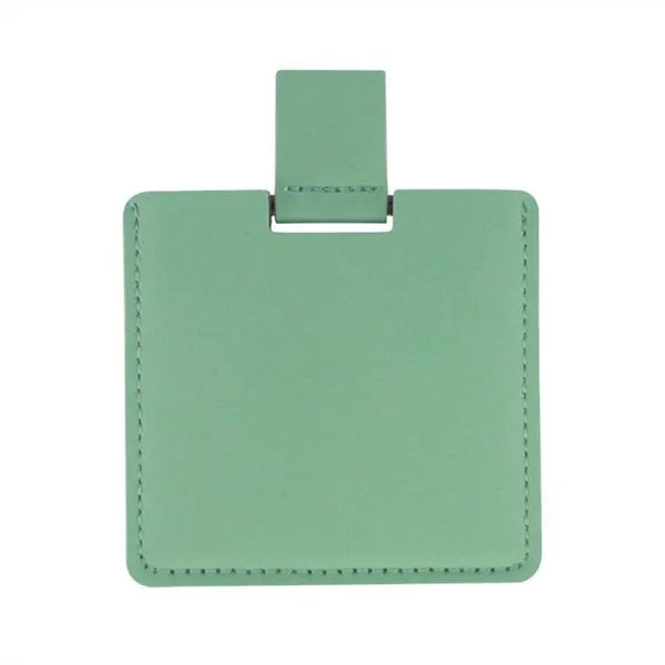 Compact Stainless Steel Makeup Mirror with PU Leather Case