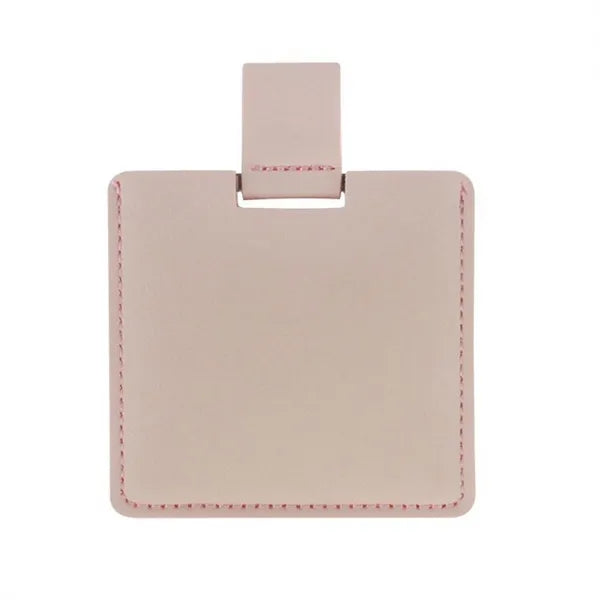 Compact Stainless Steel Makeup Mirror with PU Leather Case