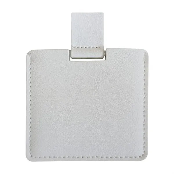 Compact Stainless Steel Makeup Mirror with PU Leather Case