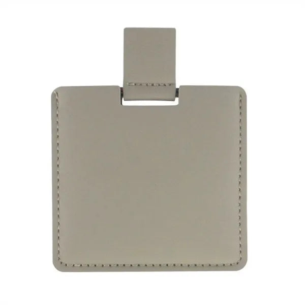 Compact Stainless Steel Makeup Mirror with PU Leather Case