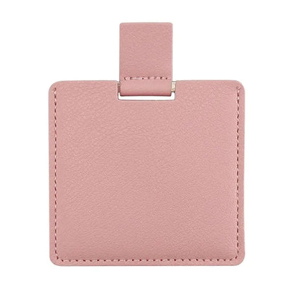 Compact Stainless Steel Makeup Mirror with PU Leather Case