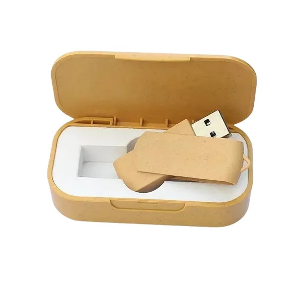 4GB Eco Friendly Wheat Straw USB Flash Drive Box Set