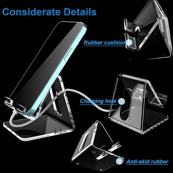Clear Acrylic Phone Stand Desktop Tablet Holder Thickened