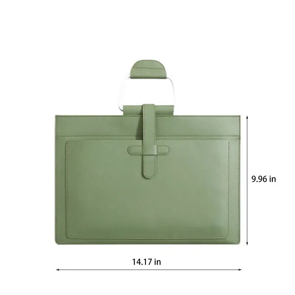 PU Leather Waterproof A4 Business File Bag With Handle