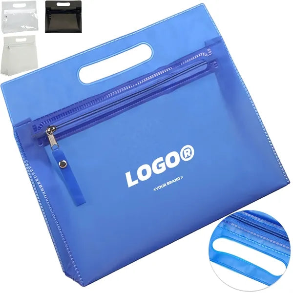Clear PVC Zipper Tote Bag With Handle For Travel Storage