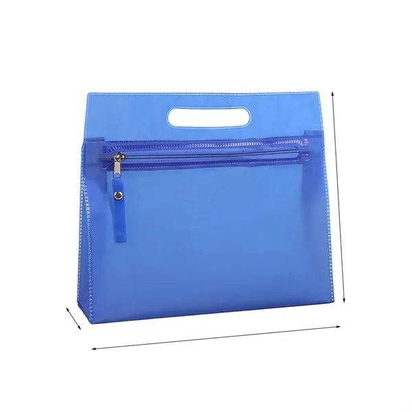 Clear PVC Zipper Tote Bag With Handle For Travel Storage