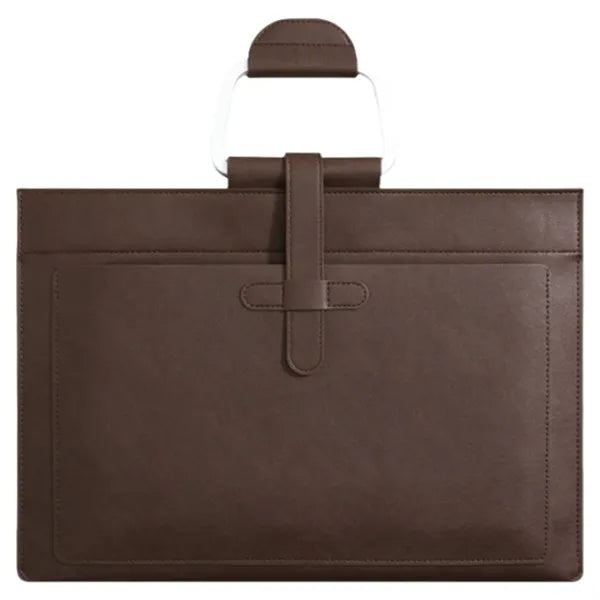 PU Leather Waterproof A4 Business File Bag With Handle