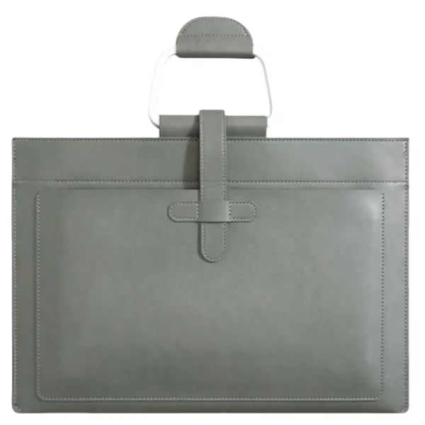 PU Leather Waterproof A4 Business File Bag With Handle