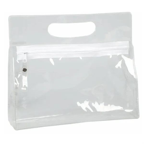 Clear PVC Zipper Tote Bag With Handle For Travel Storage