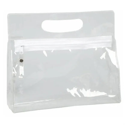 Clear PVC Zipper Tote Bag With Handle For Travel Storage