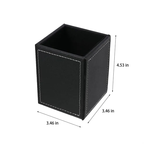 Leather Desktop Pencil Holder For Office And School Use