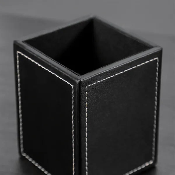 Leather Desktop Pencil Holder For Office And School Use