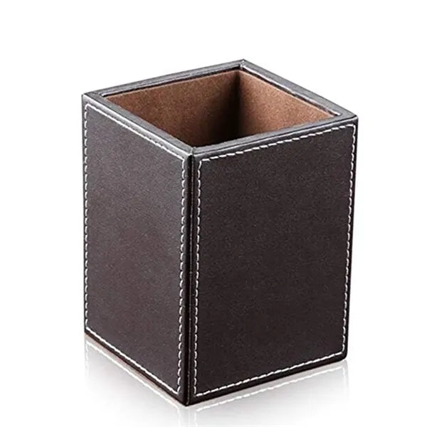 Leather Desktop Pencil Holder For Office And School Use