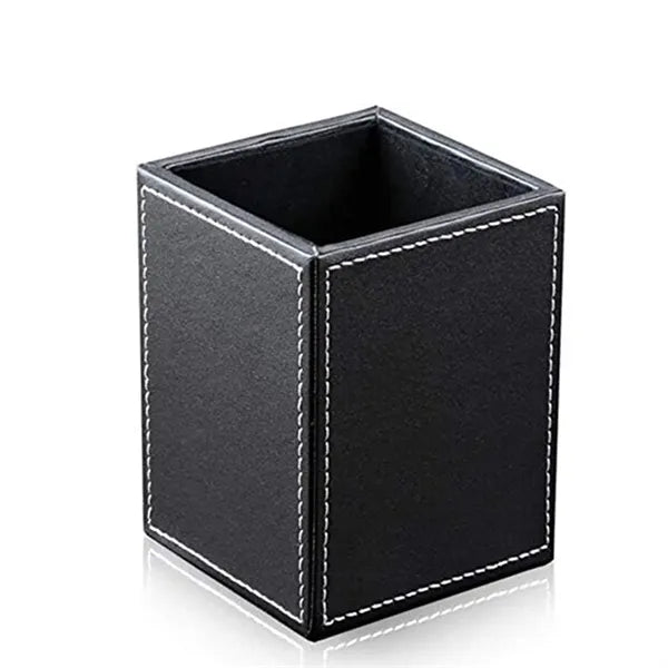Leather Desktop Pencil Holder For Office And School Use