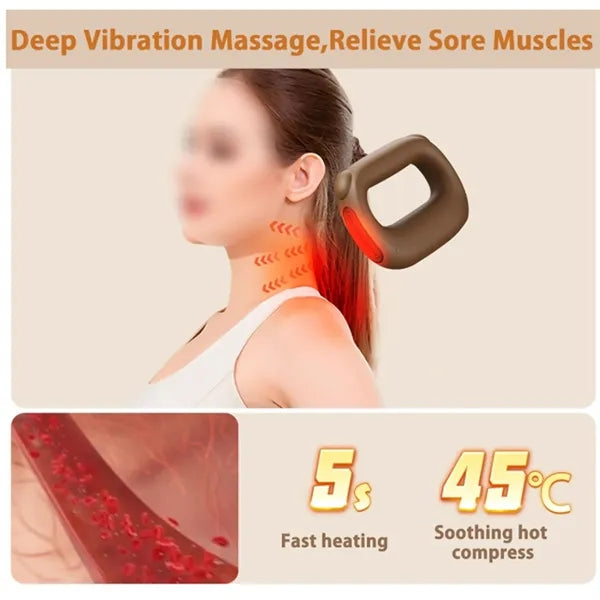 Heated Vibration Massage Ring For Neck Shoulder And Back