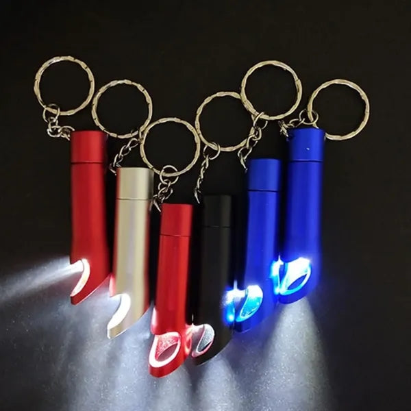 Multifunction LED Flashlight Bottle Opener Keychain Tool