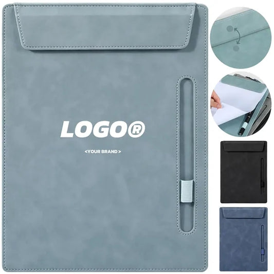 A4 Leather Document Folder With Writing Pad And Pen Holder