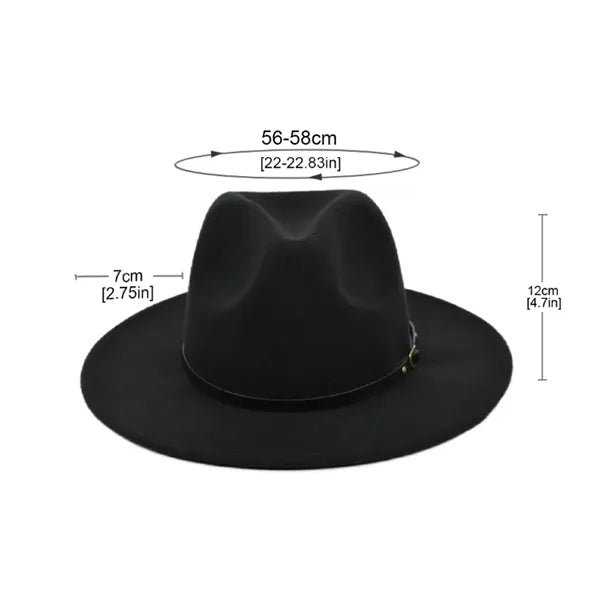 Vintage Wide Brim Wool Fedora Hat