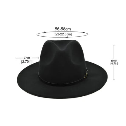 Vintage Wide Brim Wool Fedora Hat