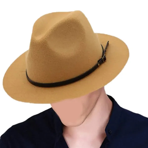 Vintage Wide Brim Wool Fedora Hat