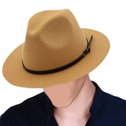 Vintage Wide Brim Wool Fedora Hat